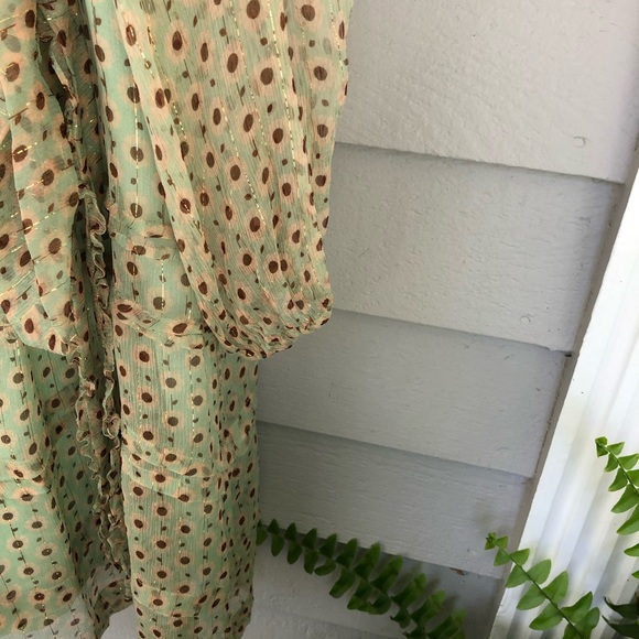 FARM Rio Dress Mini Silk Floral Lurex Ruffle US M - Picture 4 of 10